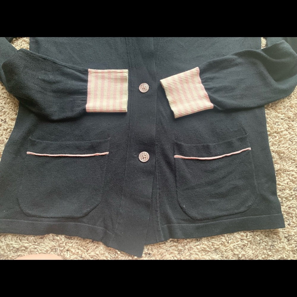 MARC BY MARC JACOBS 56%Silk 3% Cashmere Black OpenCardigan Long Sleeve Bottoms S - Picture 6 of 10